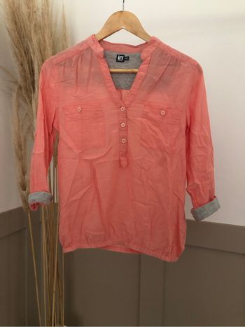 Blouse légère corail et grise - Inextenso 34/36