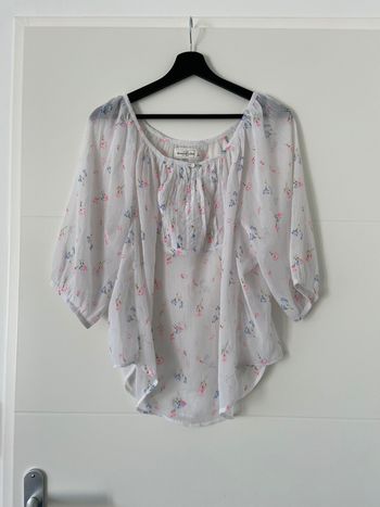 Haut fluide blouse Abercrombie & Fitch blanc fleuri taille L