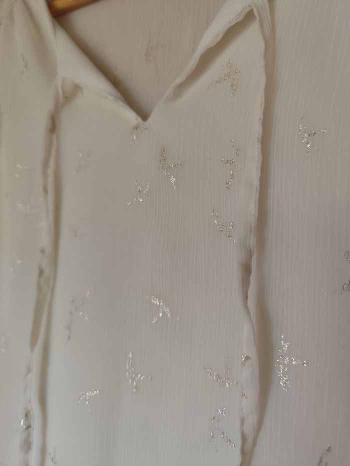 Haut blanc cassé manches longues évasées - photo numéro 3