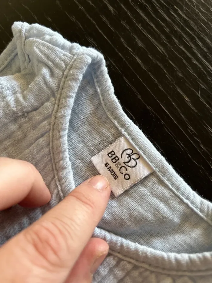 Combishort bleu clair BB&co - 6 mois - photo numéro 6