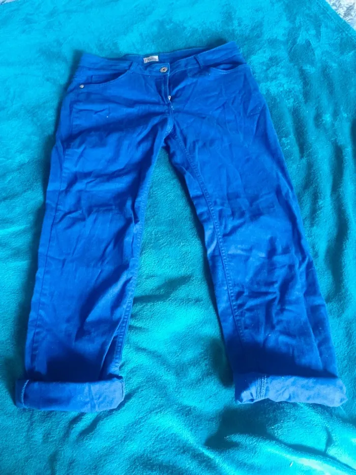 pantalon bleue petrole Femme T43 - photo numéro 4