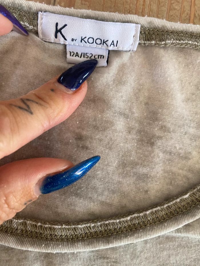 T-shirt à frange Kookaï gris taille 12 ans - photo numéro 4