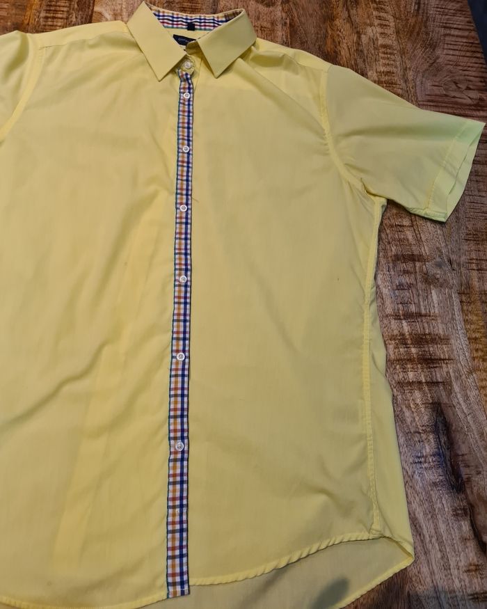 Chemise jaune pâle courte manche 45-46 xxl - photo numéro 4