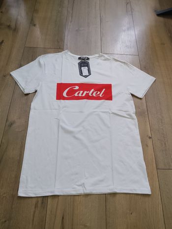 T-shirt blanc avec imprimé rouge manches courtes homme XL Cartel