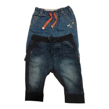 Lot de 2 pantalons jeans bébé garçon 0/6 Mois