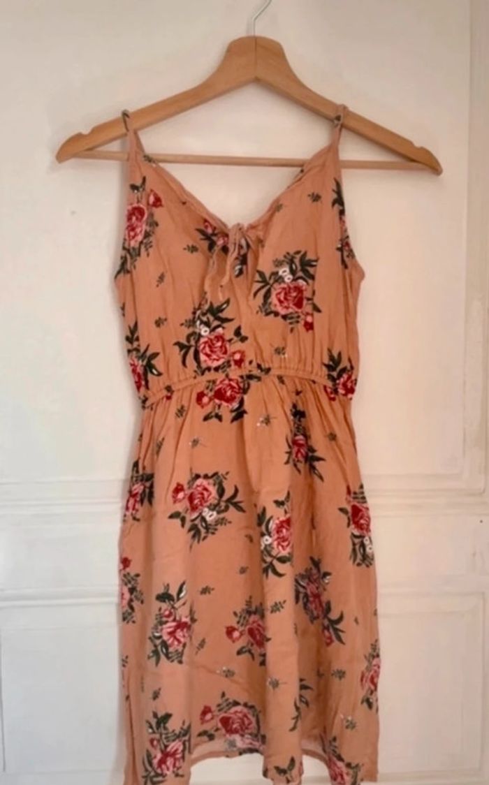 Robe été orange motif fleurs H&M