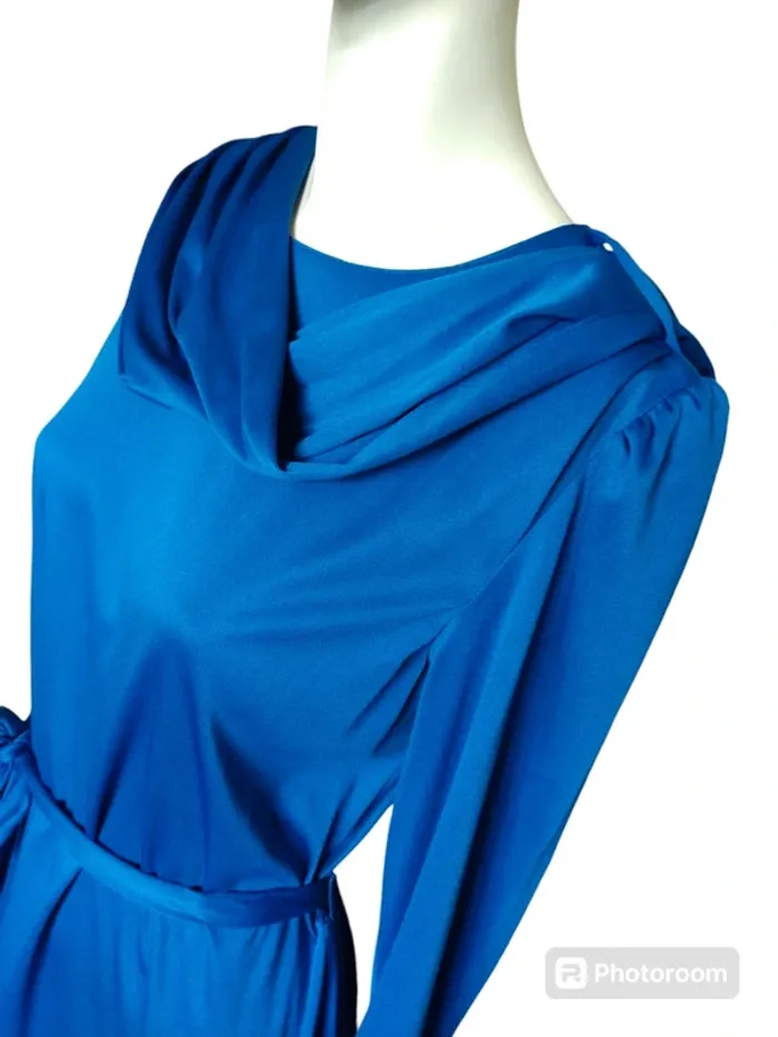Robe dress retro vintage fête Noël nouvel an bleu - photo numéro 2