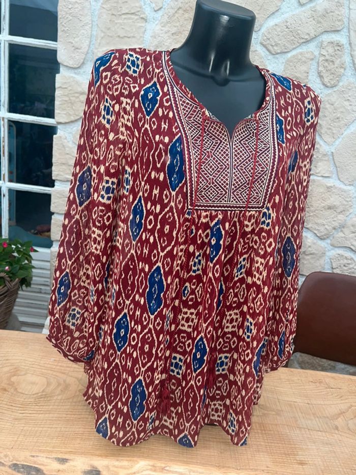 Ky création taille S M 36 38 blouse légère et fluide en voilage transparent femme - photo numéro 2