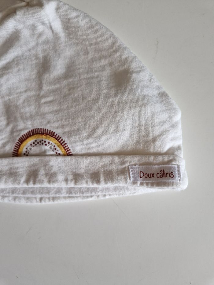 Bonnet en coton crème bébé - photo numéro 2