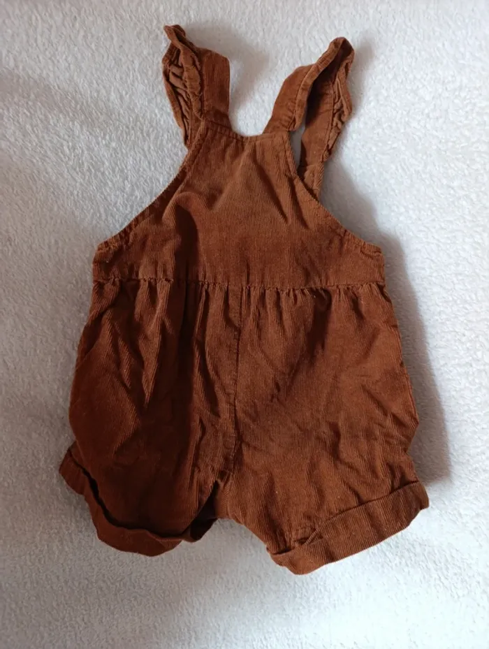 Salopette short velours, bout'chou 6 mois - photo numéro 2