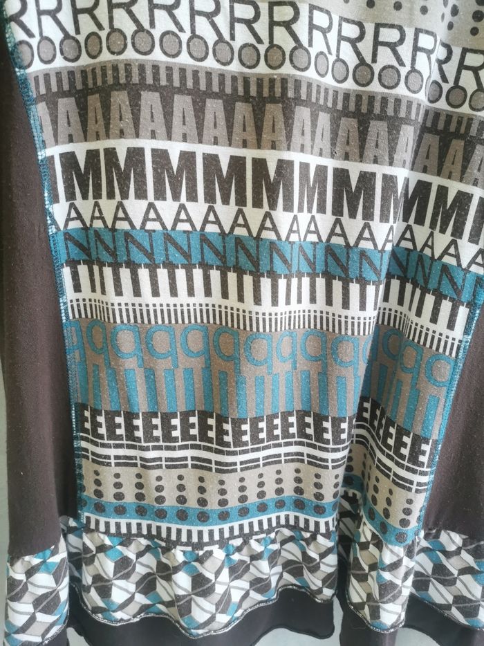 Jolie tunique M et S XXL chocolat /turquoise - photo numéro 3