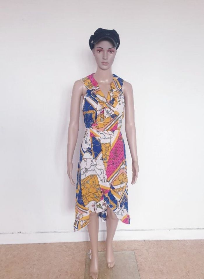 Magnifique robe chic imprimé chaine