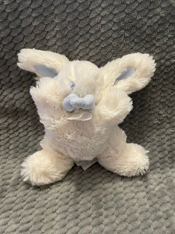 Doudou peluche lapin blanc bleu Bonbon DC3376 Doudou et Compagnie