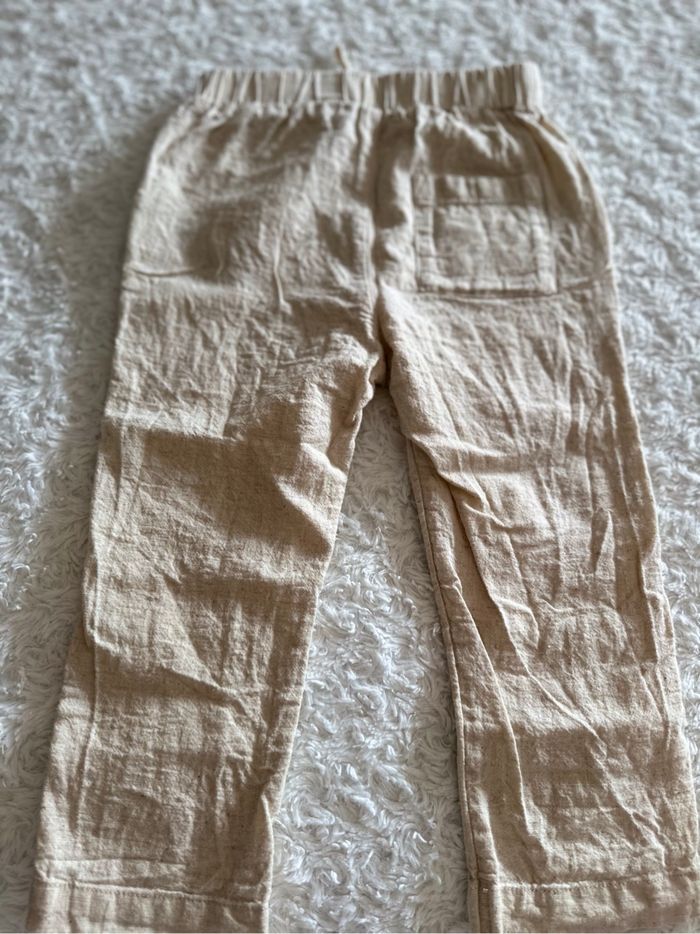 Pantalon beige en lin 18/24 mois - photo numéro 4