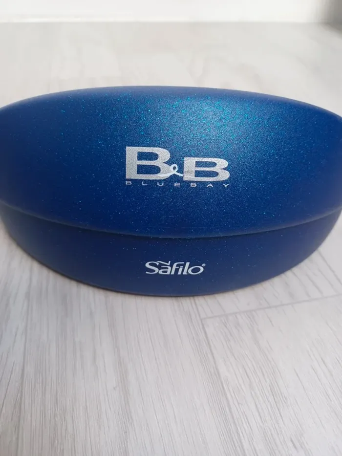 Étui à lunettes bleu en plastique rigide marque blue bay by safilo - photo numéro 3