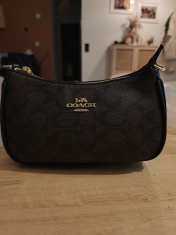 Sac Coach Signature Marron Noir Neuf – Bandoulière Cuir & Logo Doré 