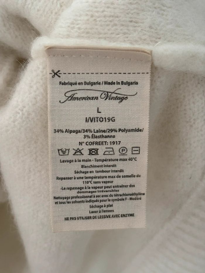 Gilet sans manches American Vintage Vitow blanc / taille L - photo numéro 6