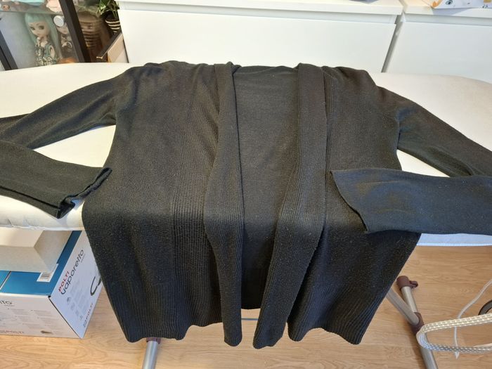 Beau gilet femme long G'Club by Gémo XL col châle noir très bon état - photo numéro 4