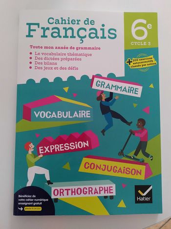 Cahier de français 6e - Hatier - TD corrigé