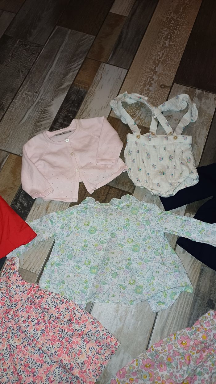 Lot jacadi cyrillus liberty robe blouse bloomer trench 3/6 mois - photo numéro 3