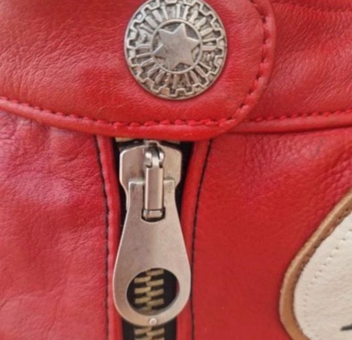 Veste moto vintage en cuir véritable - photo numéro 4