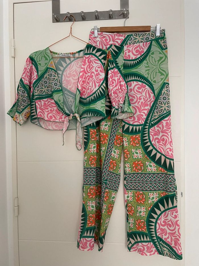 Ensemble été crop top pantalon
