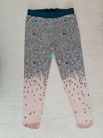 Legging H&M 6 ans rose clair motifs feuilles et oiseaux