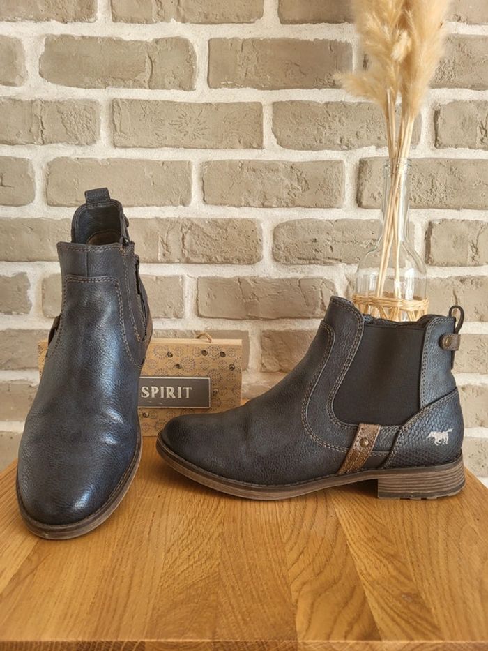 Bottines Chealsea Mustang bleu marine - Excellent état
