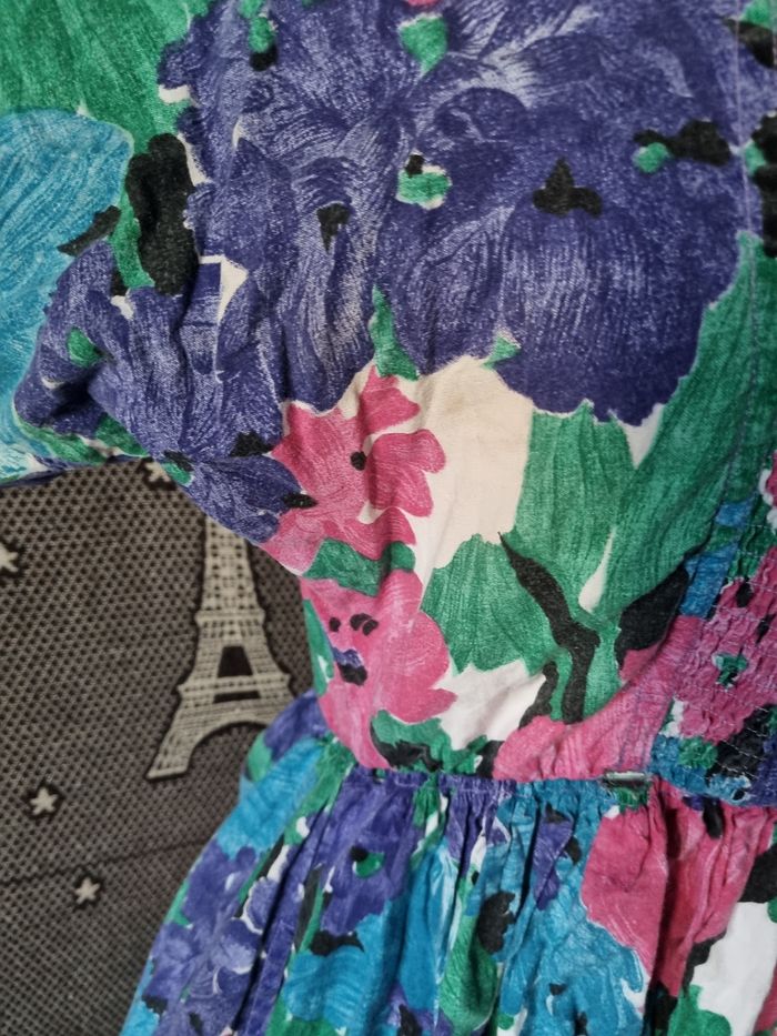 Robe à fleurs vintage taille 38-40 - photo numéro 6