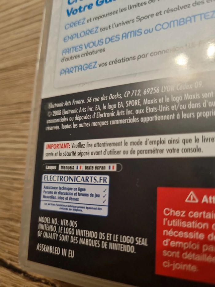 spore créatures complet nintendo ds jeu avec notice - photo numéro 4