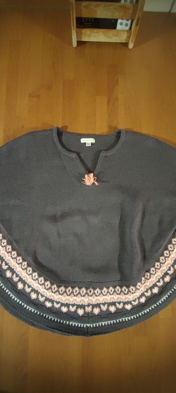 Poncho gris Verbaudet 8 ans 