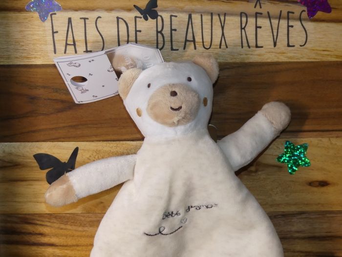 Doudou ours plat sergent major Bébé d'amour 🐻Neuf - photo numéro 2