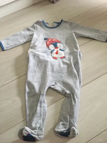 Pyjama une pièce velours 12 mois sergent major