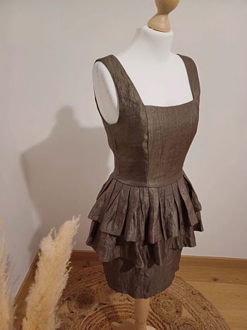 Robe chic pailletée couleur bronze H&M taille XS 34