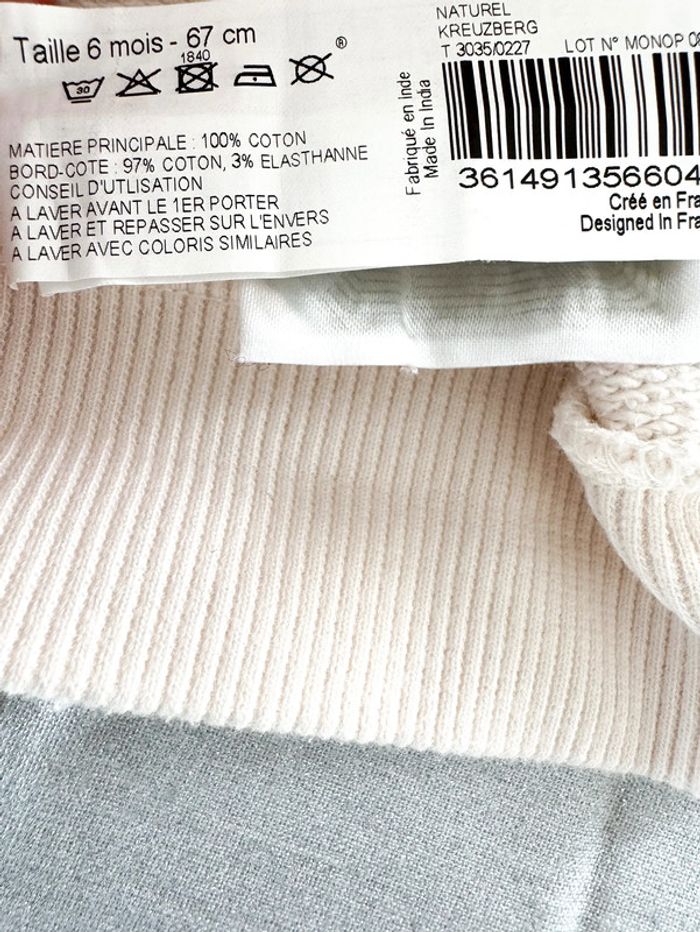 Sweet blanc motifs coeurs Bout'chou Taille 6 mois. - photo numéro 5