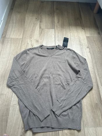 Pull marron clair col V Teddy Smith L
