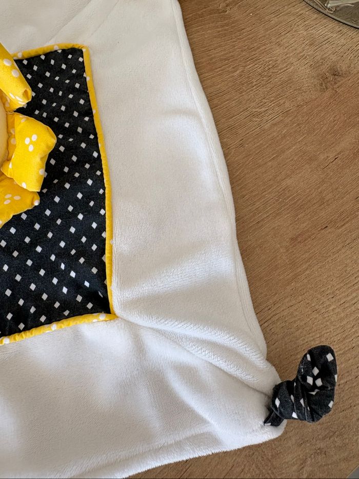 Doudou lion jaune noir pois blanc - photo numéro 3