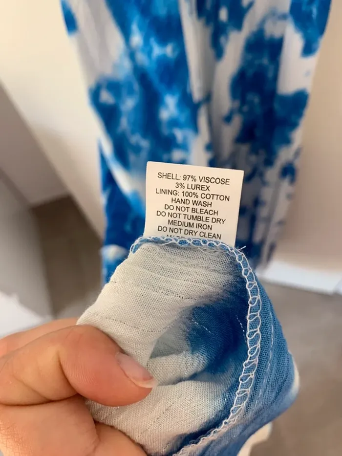 Robe dos nus blanche et bleu Goa taille L - photo numéro 6