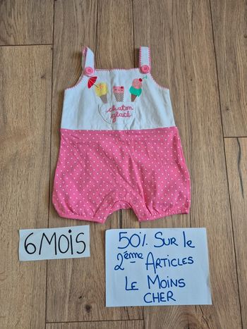 Salopette combi short barboteuse motif glace