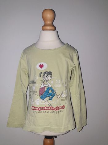 T-shirt manches longuesvert clair 4 ans