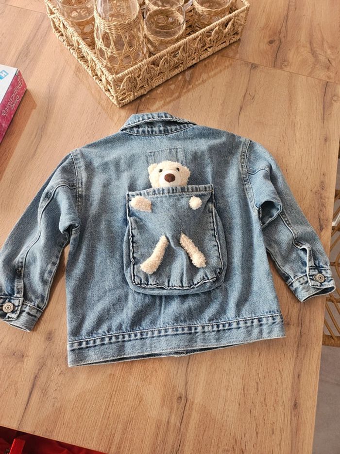 Veste en jean avec nounours - photo numéro 4
