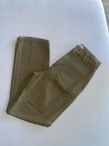 Jeans taille haute  large kaki