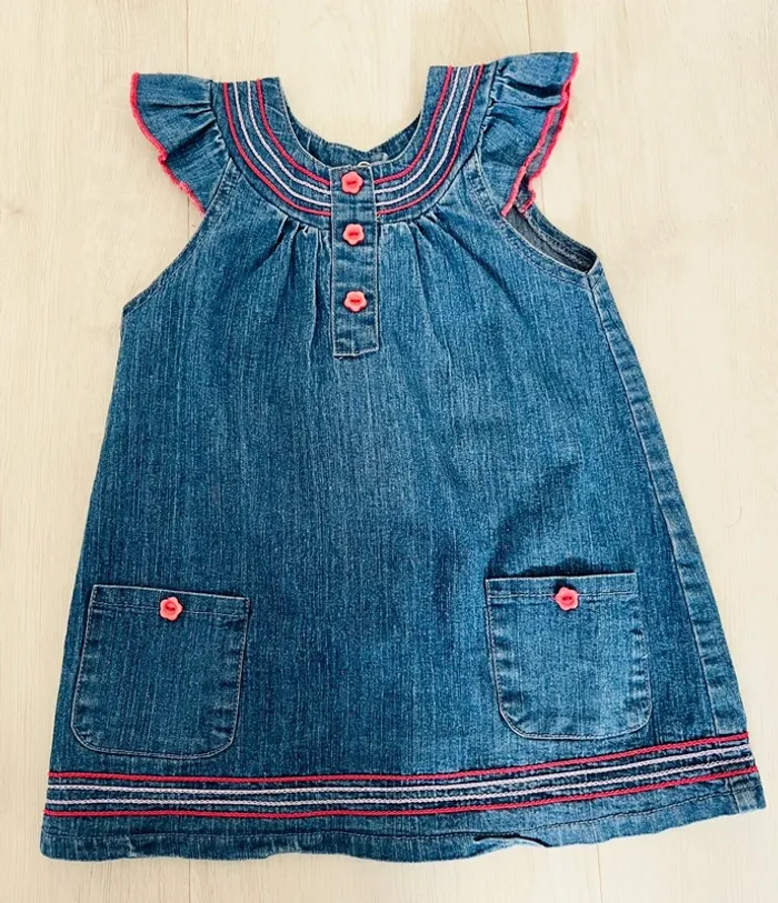 Lot 2x robes en jean’s 24mois - photo numéro 2