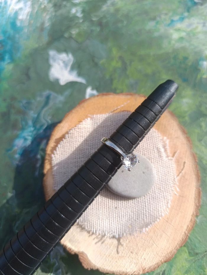 Bague argent véritable poinçon 18K petit doigt - photo numéro 3