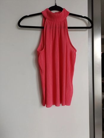 Top Rose col a boutons Légère Kiabi Taille 36 – Polyester – Très bon état