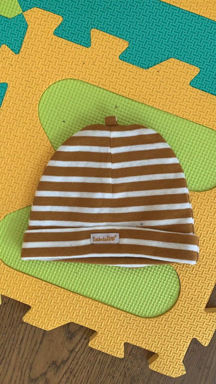 Bonnet Timberland marron et blanc
