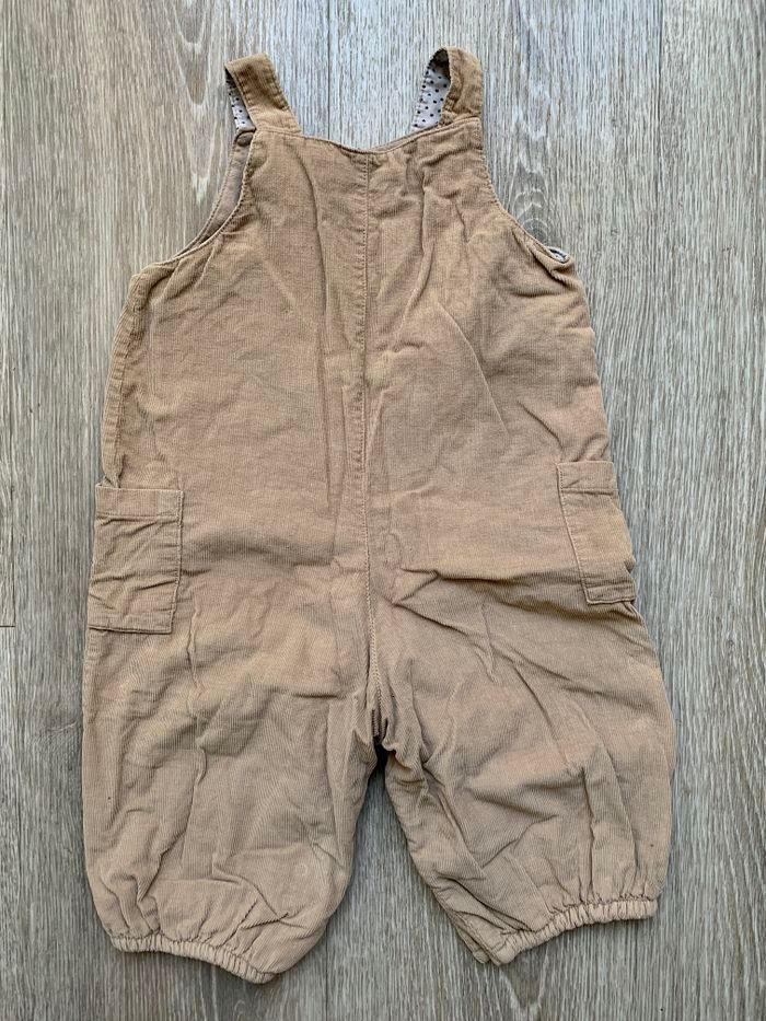 Salopette beige velours 12 mois - photo numéro 2