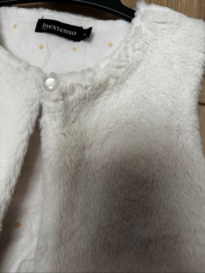 Gilet blanc fourrure IN Extenso t.4ans - photo numéro 2