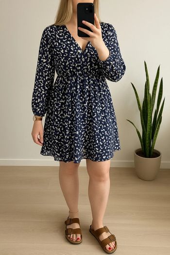 Robe à motifs floraux bleu/blanc Promod taille 42/44