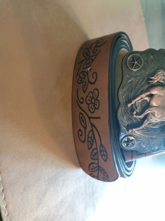 Ceinture de cowboy country cheval cuivré - photo numéro 3